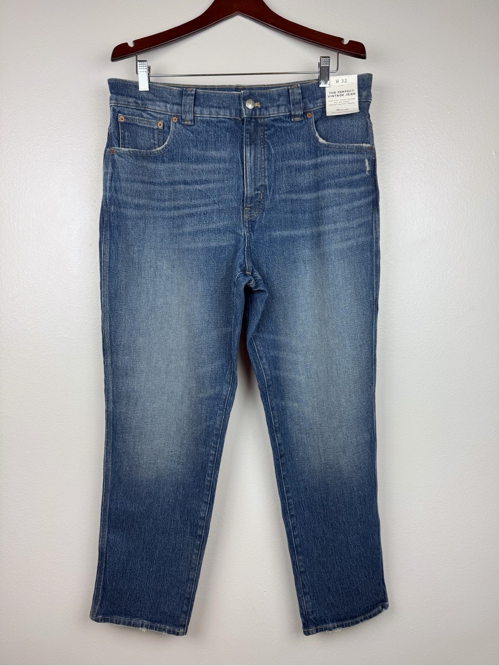 Madewell Perfect Vintage High Rise Jeans Pickaway Wash Plus Size 32 NWT - Picture 4 of 11